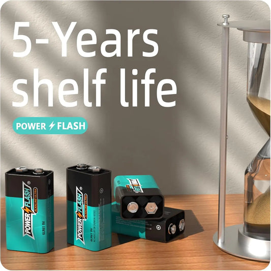 Premium 9V Alkaline Batteries | 6LR61 9-Volt - POWERFLASH