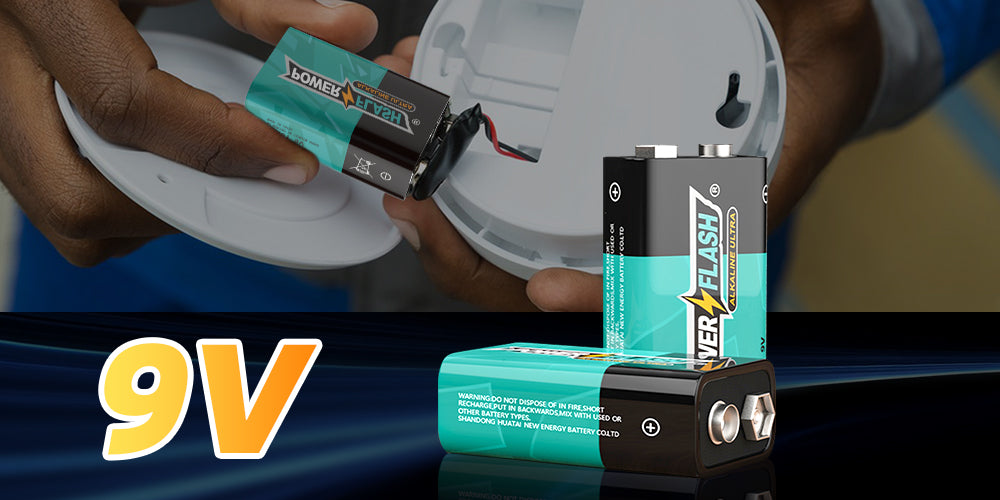 Premium 9V Alkaline Batteries | 6LR61 9-Volt - POWERFLASH